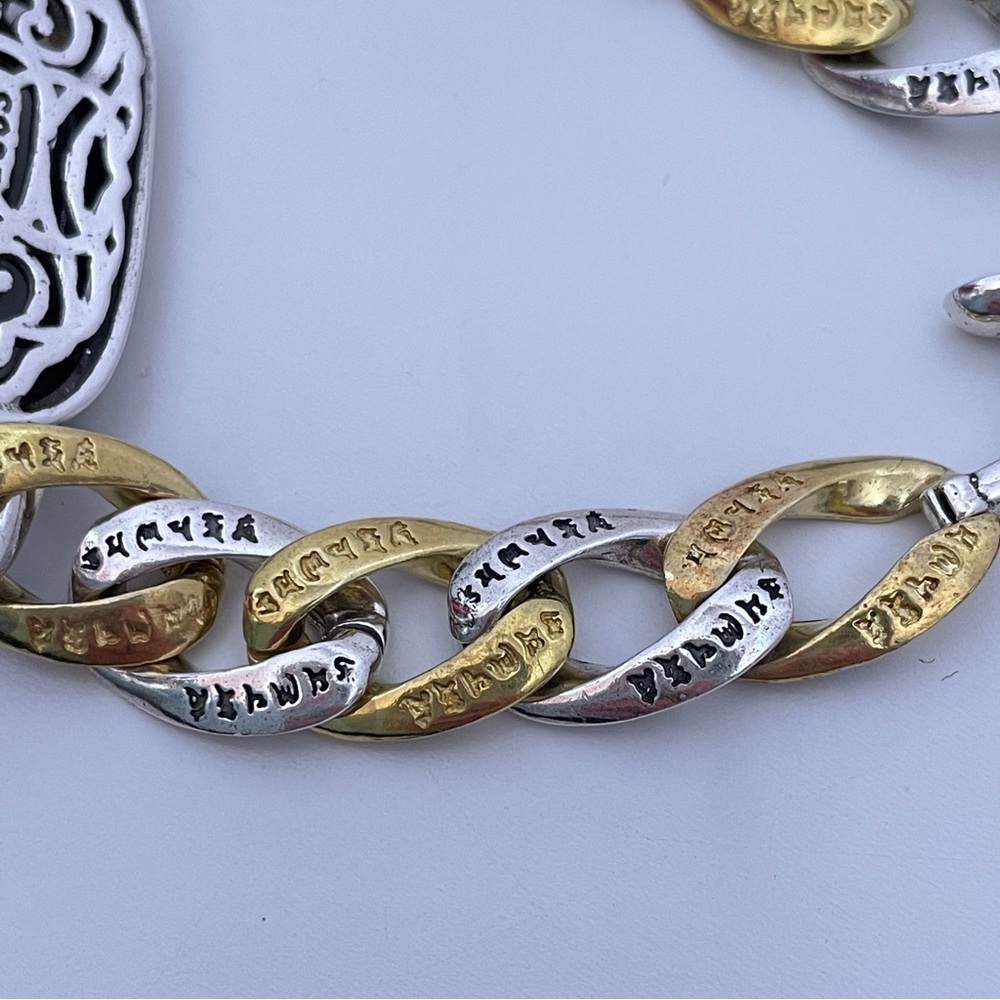 Vintage Chinese STERLING SILVER Gold Plated Turquoise Unique Whimsical Bracelet - Picture 8 of 16